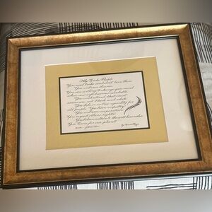 Framed Calligraphy Art in Gold Frame with Cream Mat by Kevin Higgs